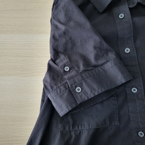 Everlane The Day Tripper Shirtdress High Low Cotton Button Down Black Medium - Picture 10 of 12